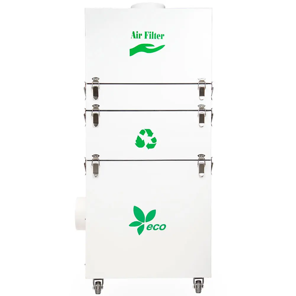 Pochłaniacz oparów YK-100 z pięciowarstwowym filtrem, widok z przodu.