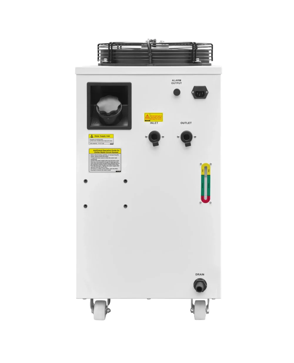 Chiller CW 6000 do ploterów co2 widok z tyłu