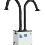 Pochłaniacz oparów z elastycznymi rurami widok pod kątem z prawej strony