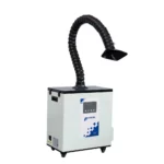 Pochłaniacz PURE-AIR PA-500TS-IQ-B do znakowarek – pełny widok z wyświetlaczem i elastyczną rurą