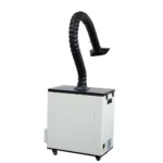 Pochłaniacz oparów PURE-AIR PA-500TS-IQ-B do znakowarek – widok z elastyczną rurą odciągową