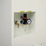 Panel techniczny pochłaniacza oparów PA-800SA-HP-IQ – przyłącza i zawory