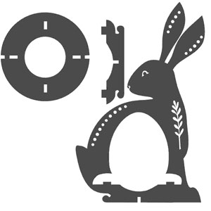 Projekt wielkanocnego królika trzmymającego jajko na sklejkę 3mm