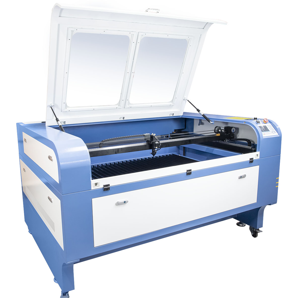 Ploter laserowy CO2 1610 z otwartą klapą