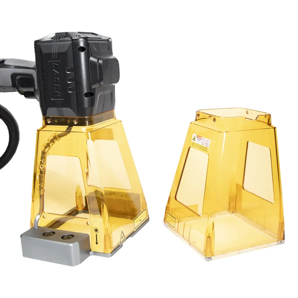 Dwie głowice ręcznej znakowarki Fiber - z elektromagnesem i bez