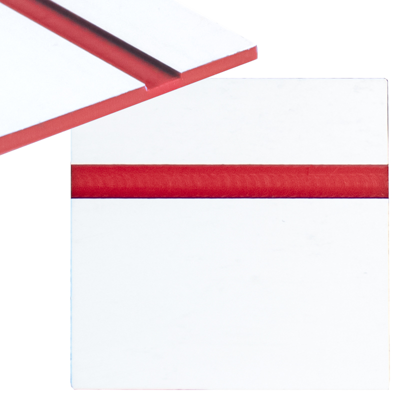 Laminat grawerski biało-czewrwony