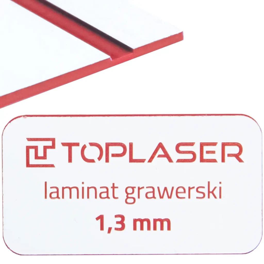 Laminat do grawerowania w kolorze biało-czerwonym