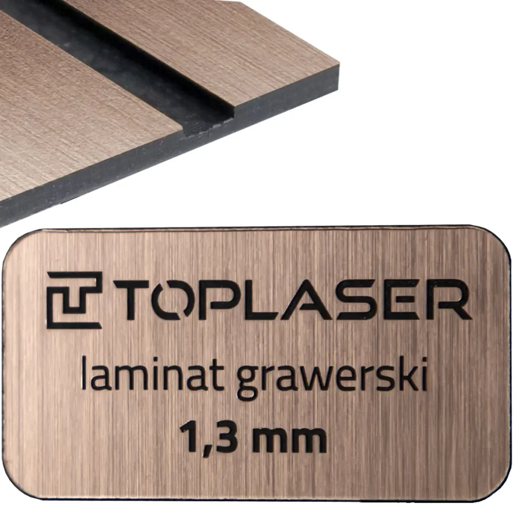 Laminat grawerski szczotkowany miedziano-czarny