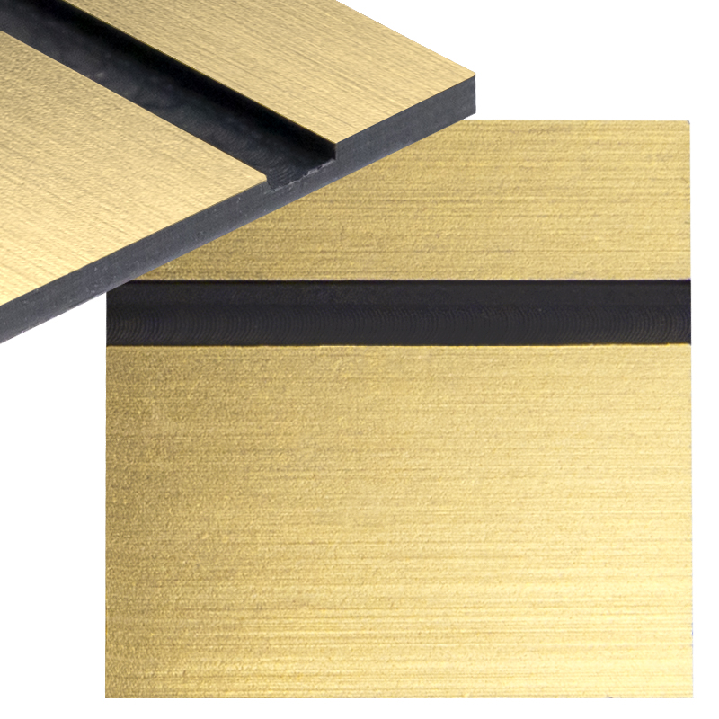 Laminat grawerski szczotkowany złty/czarny