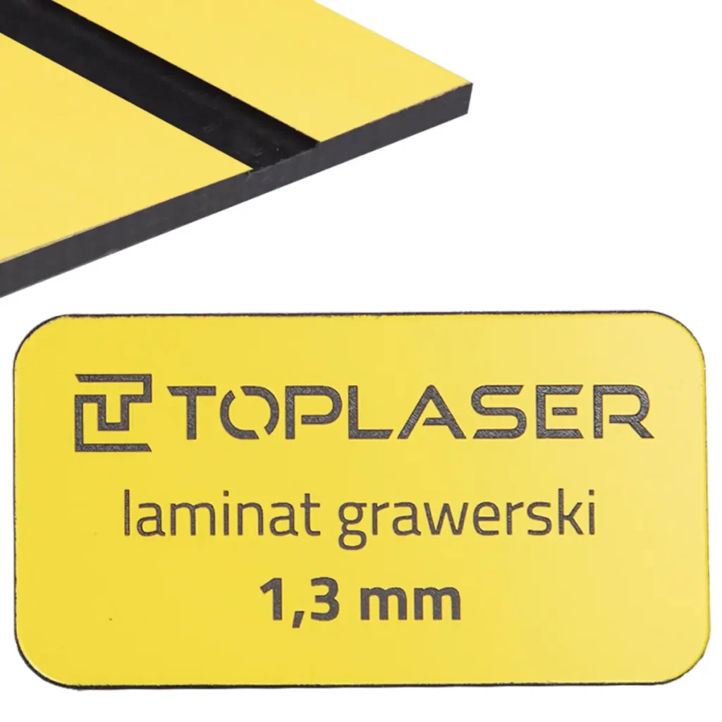 Laminat grawerski żółto/czarny