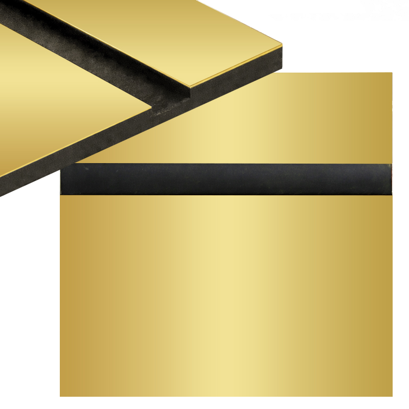 Laminat grawerski lustrzany żółte złoto/czarny