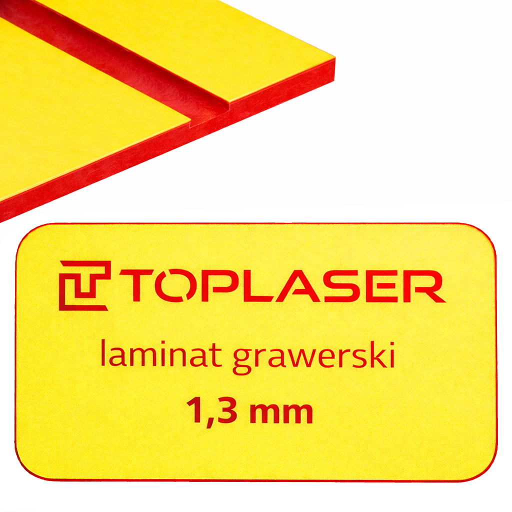 Laminat grawerski w kolorze żółto-czerwonym