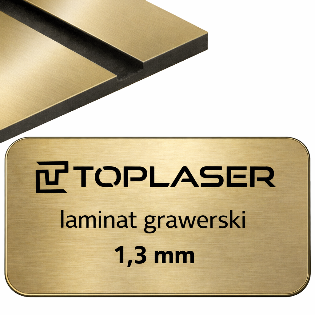 Laminat grawerski lustrzane złoto/czarny