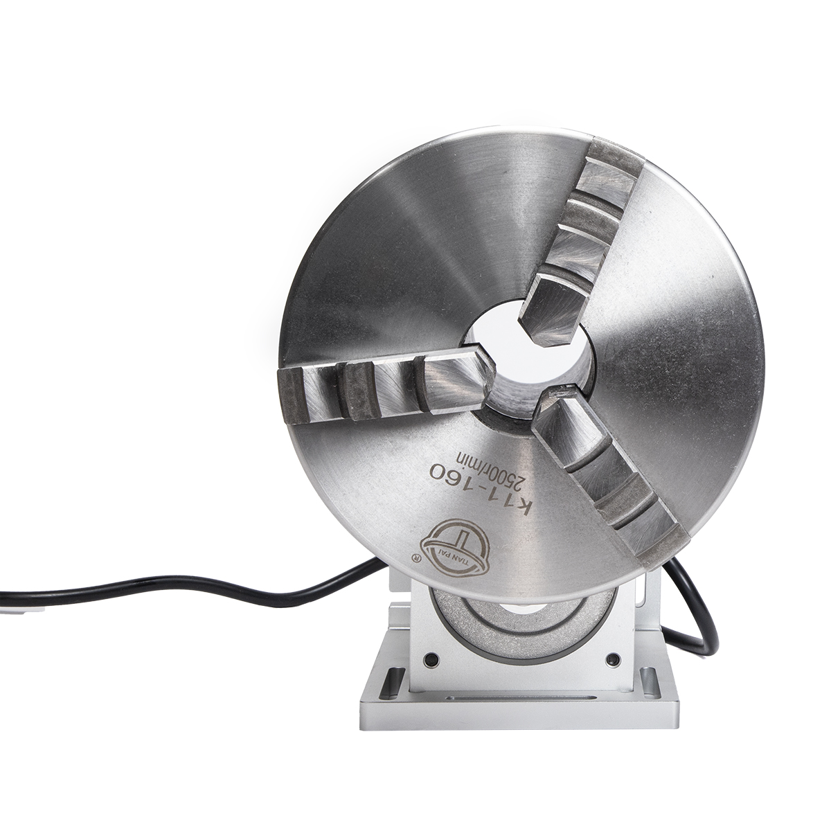 Przystawka obrotowa do znakowarki fiber widok na uchwyt tokarski