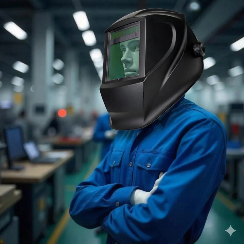 Przyłbica ochronna do spawania laserowego z automatycznym filtrem ADF i certyfikatami EU