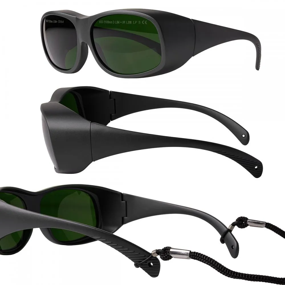 Okulary ochronne do lasera Fiber 900-1100nm OD 8+ widok z róznych stron