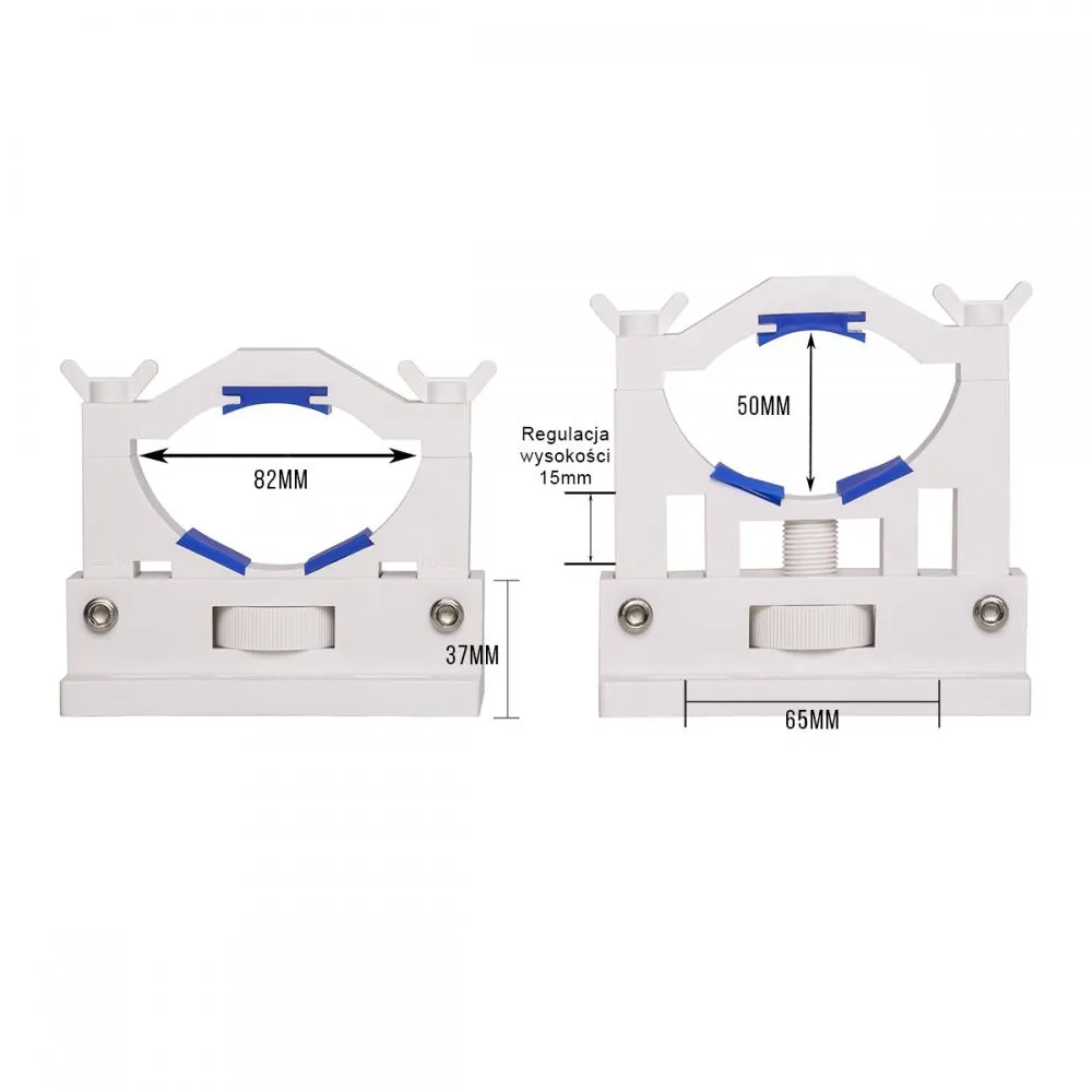 Uchwyty tuby laserowej co2 dokładne wymiary