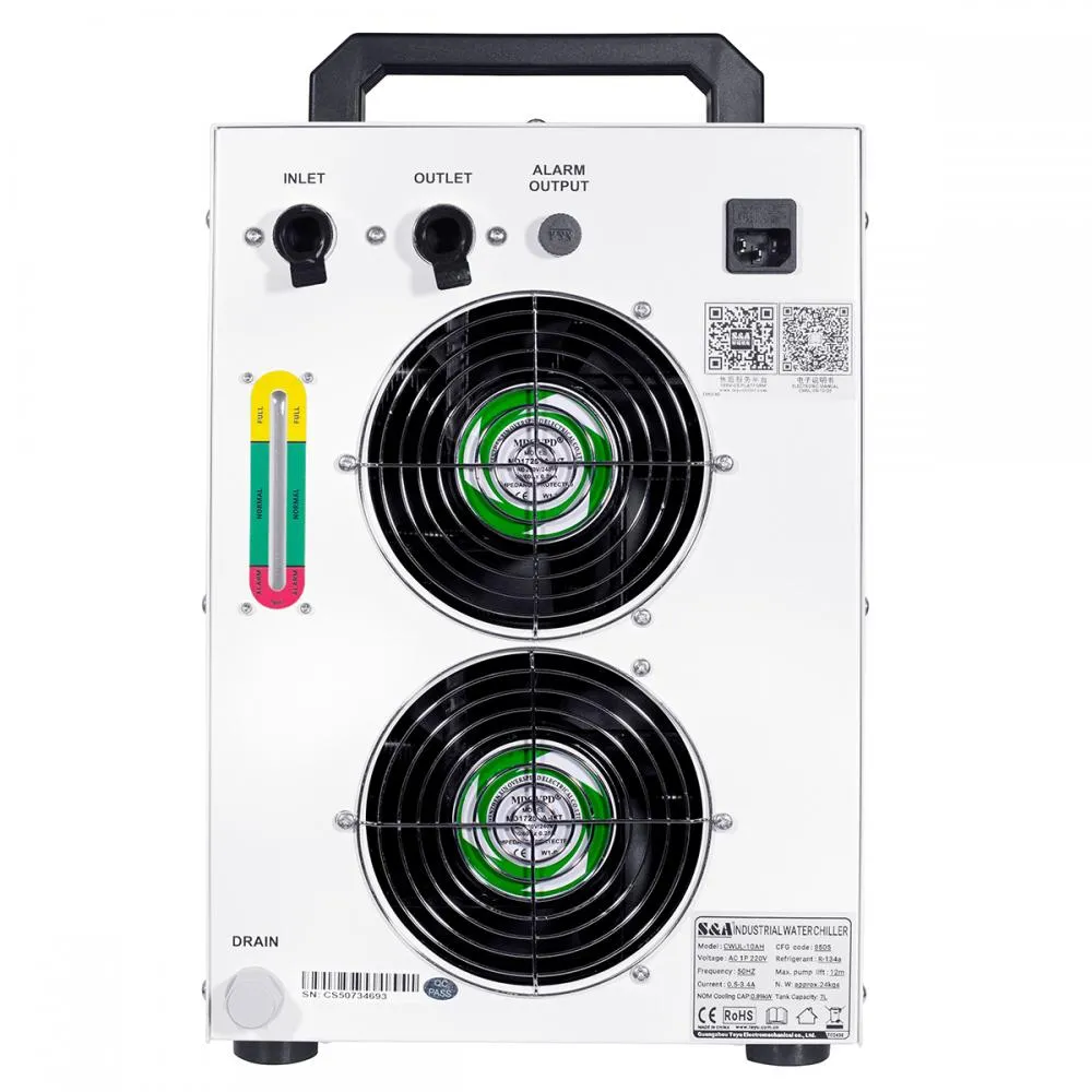 Chłodnica do znakowarek UV 10-15W TeYu widok z tyłu