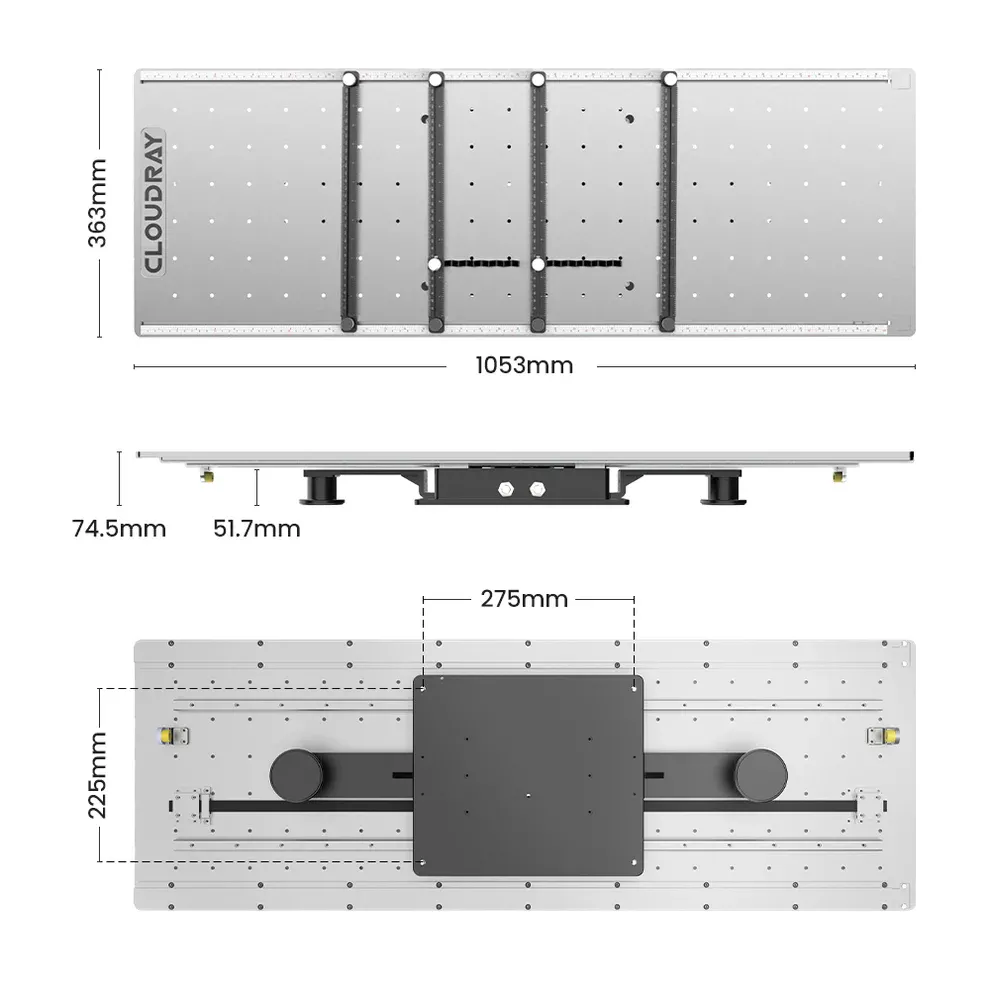 Wymiary rozszerzajacego stołu roboczego do znakowarki fiber